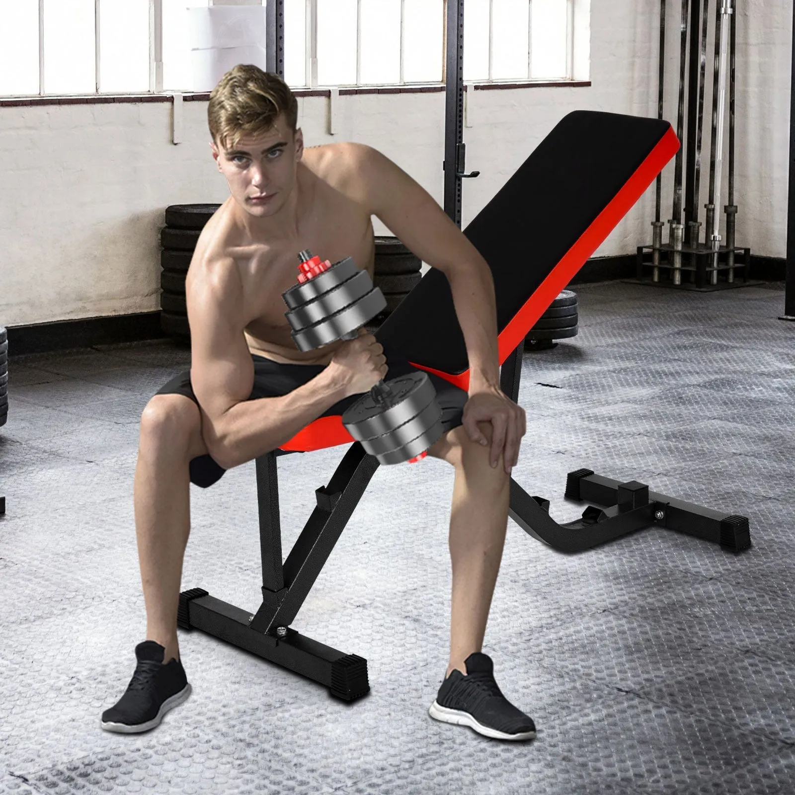 Adjustable Drop Home Fitness Multifunctional Weight-Loss Bed Dumbbell Bench
