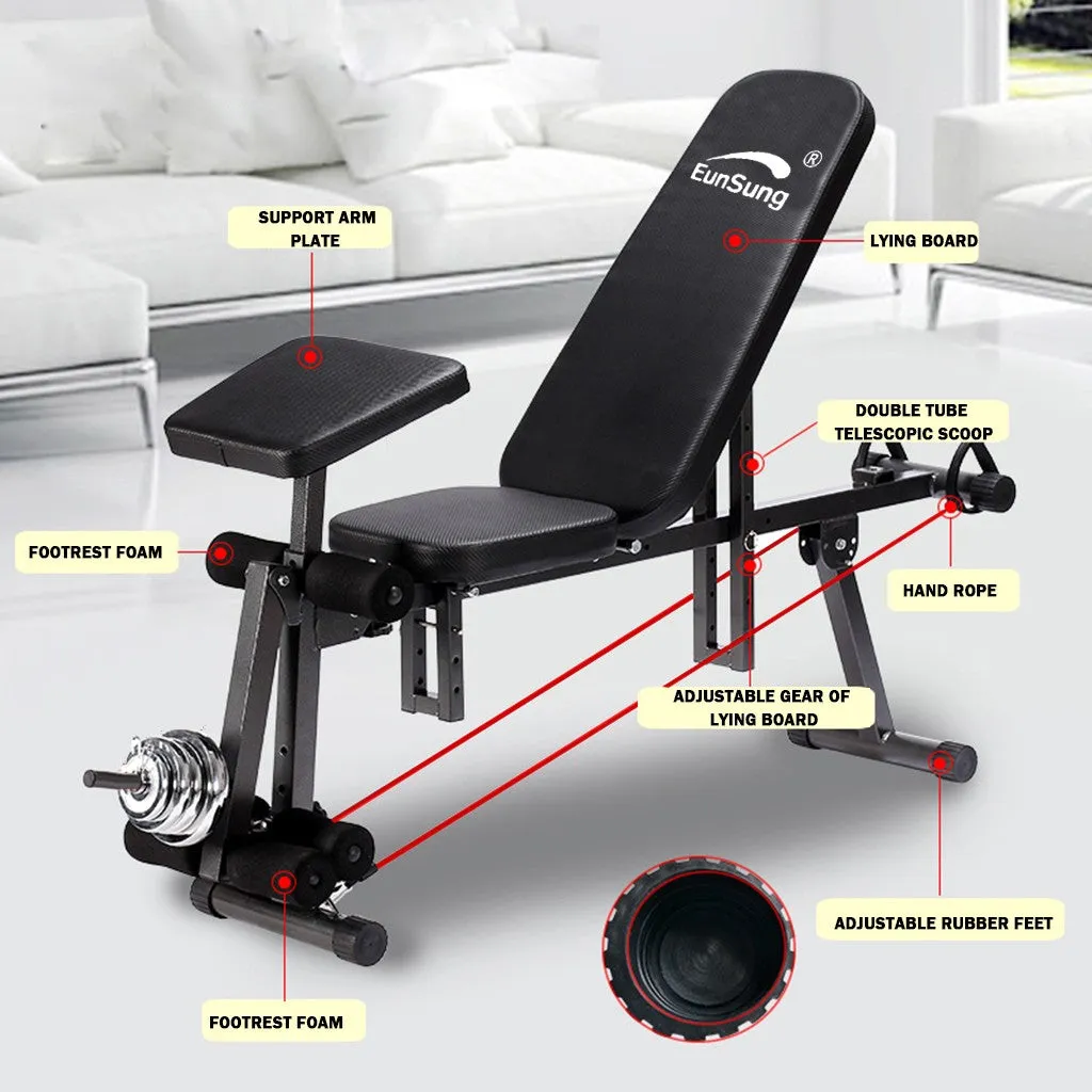 Adjustable Weight Bench Barbell Lifting Workout Fitness Incline