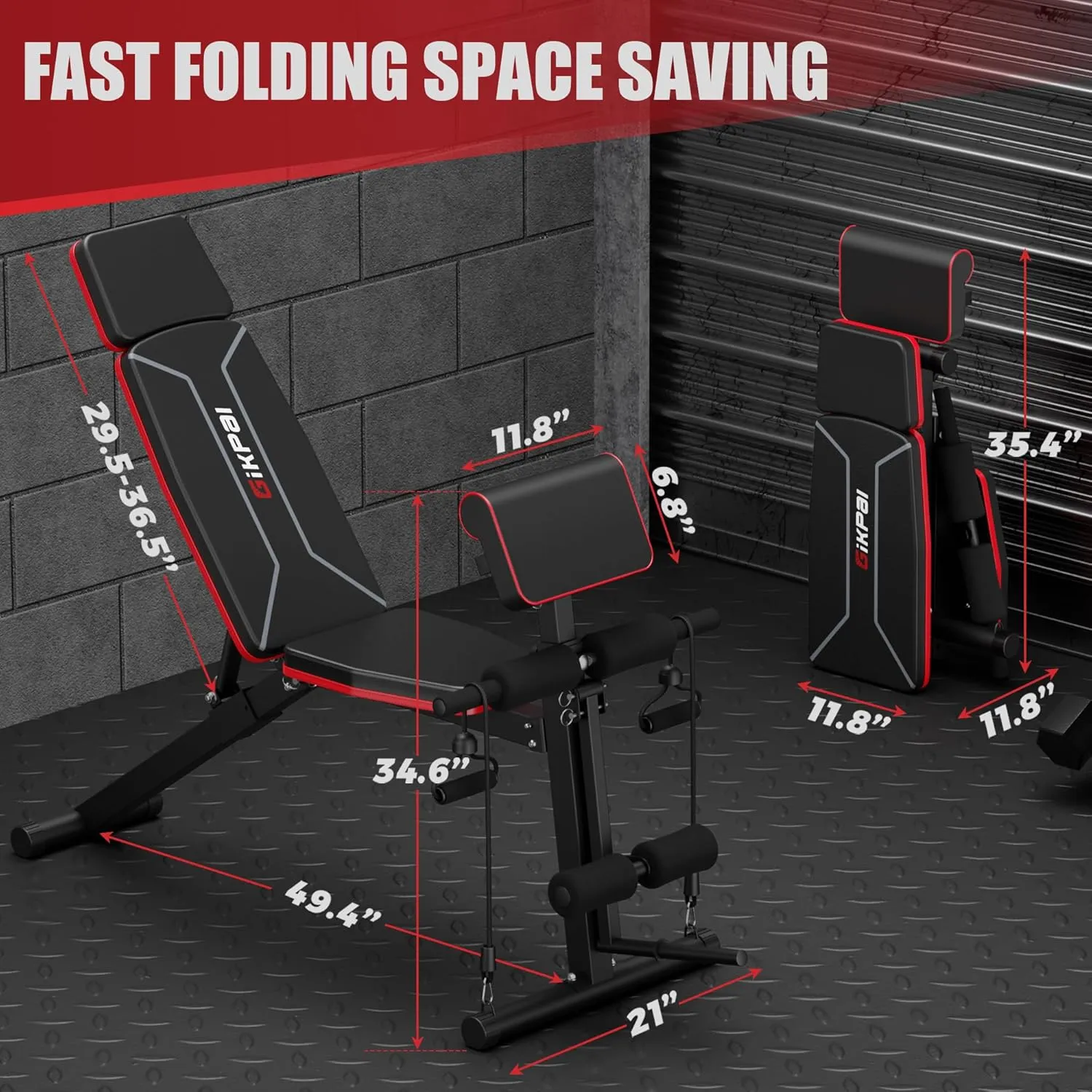 Adjustable Weight Bench - Workout Bench Press for Home Gym
