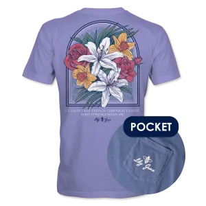 All Things Through Christ- Floral Christian T-Shirt
