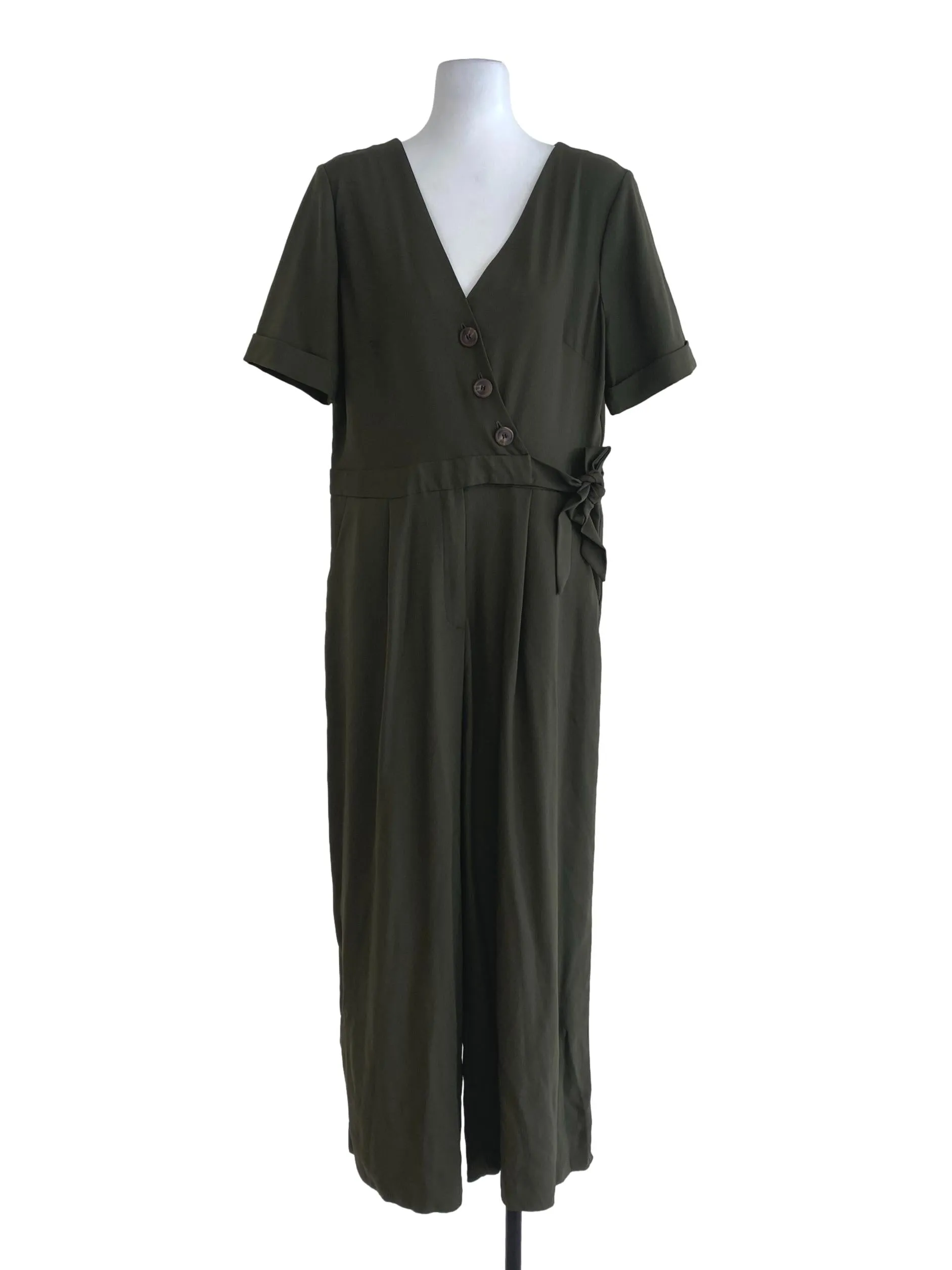 Army Green Plain Jumpsuits