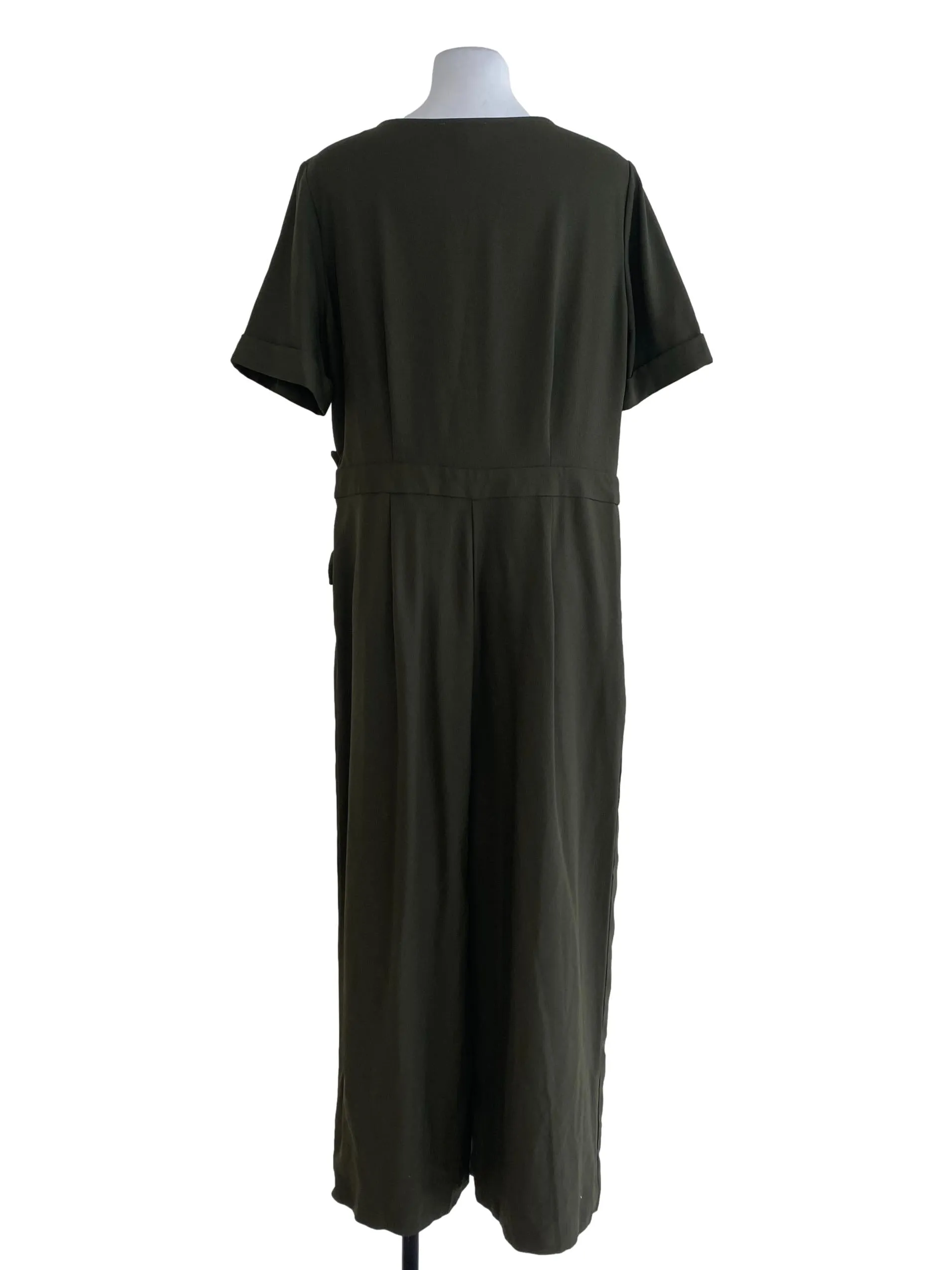 Army Green Plain Jumpsuits