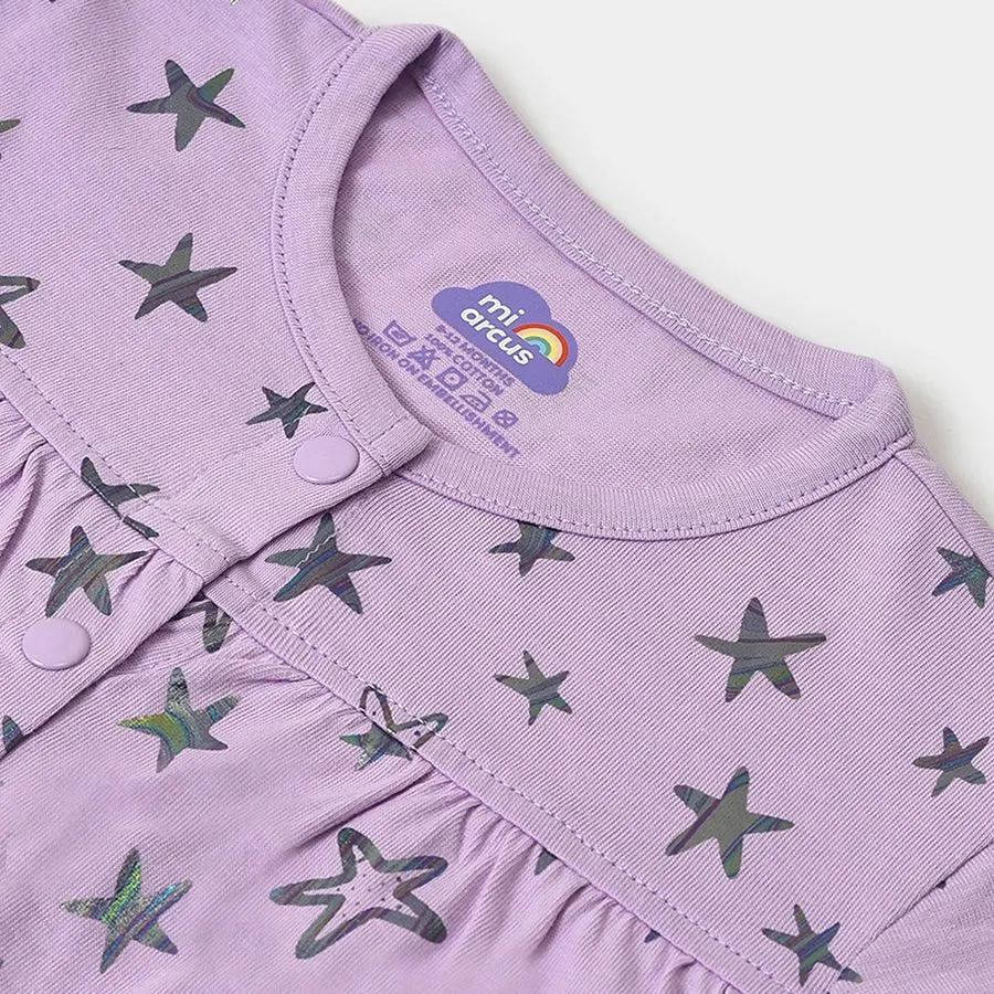 Baby Girl  Star Print Front Open Vest
