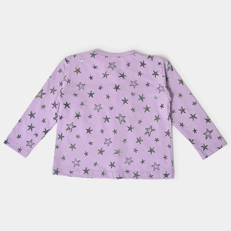 Baby Girl  Star Print Front Open Vest