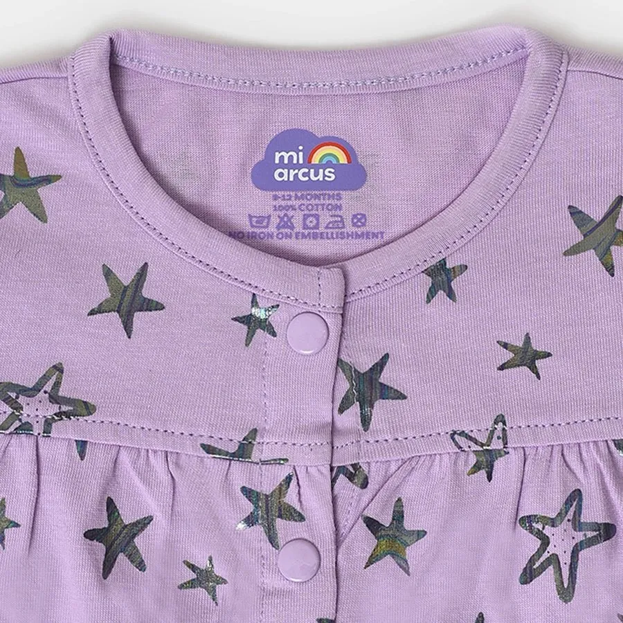 Baby Girl  Star Print Front Open Vest