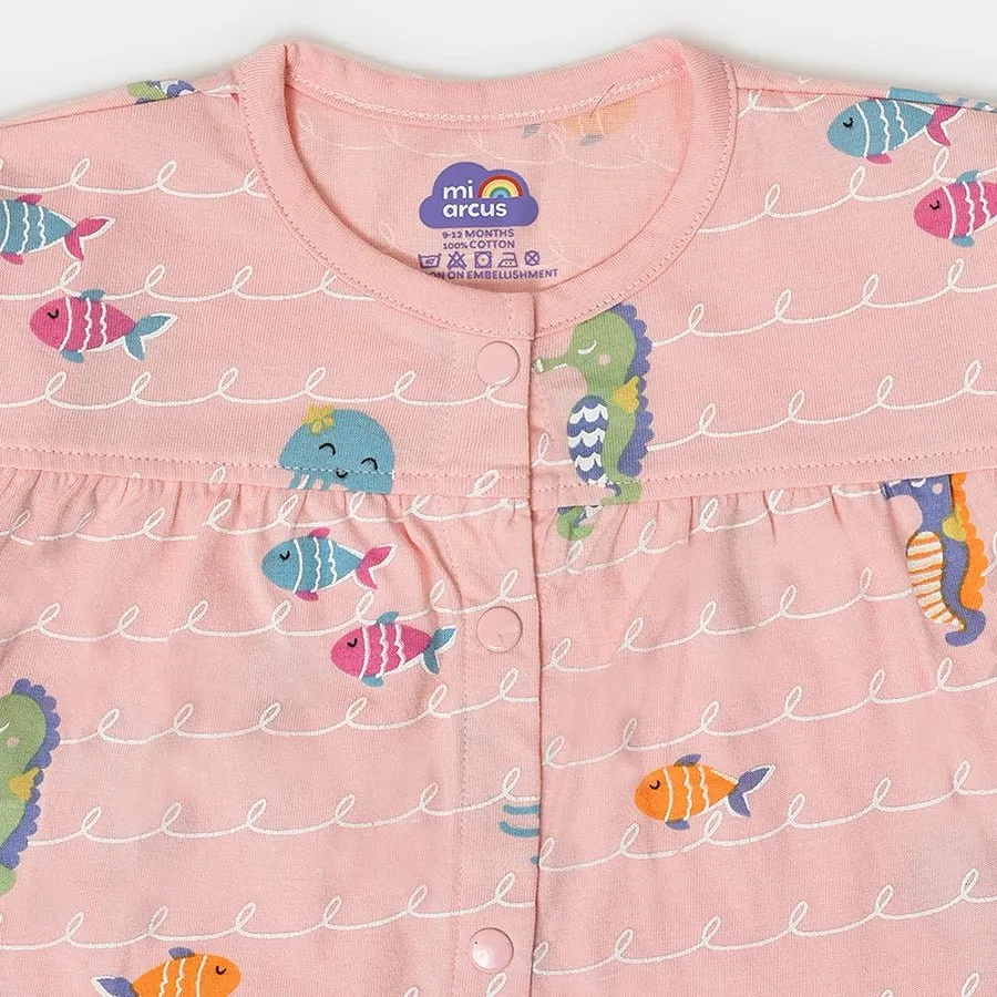 Baby Girl  Star Print Front Open Vest