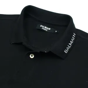 Balmain Basic Black Polo Shirt