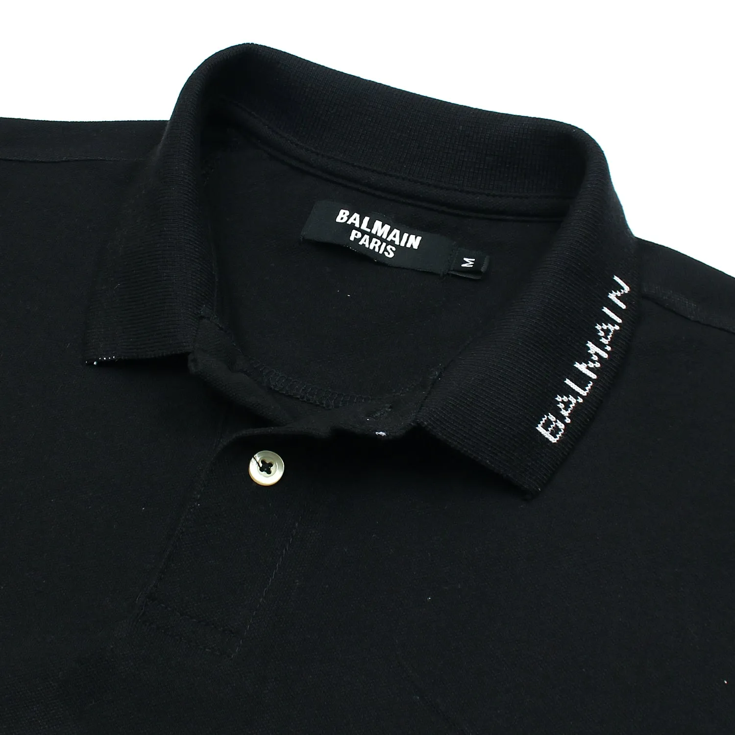 Balmain Basic Black Polo Shirt