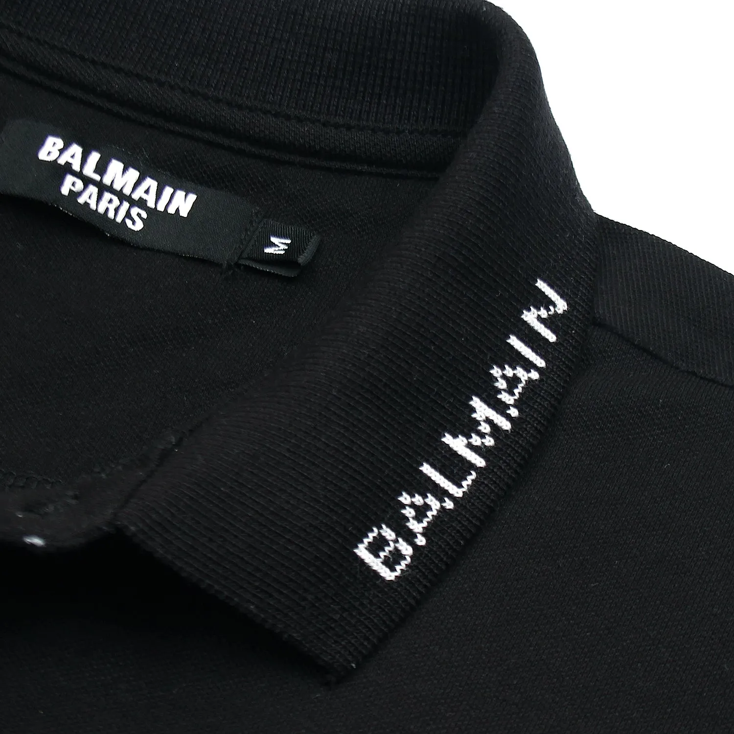 Balmain Basic Black Polo Shirt