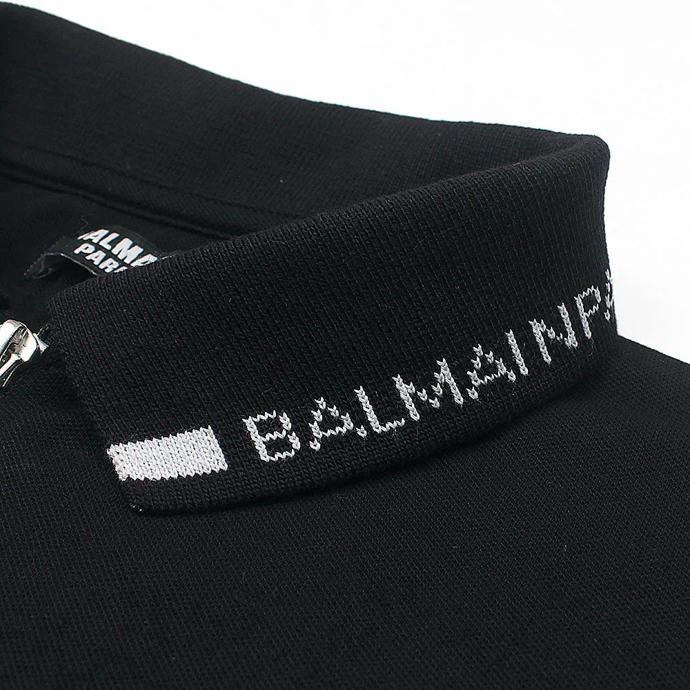 Balmain Black Zipper  Polo 2 Shirt