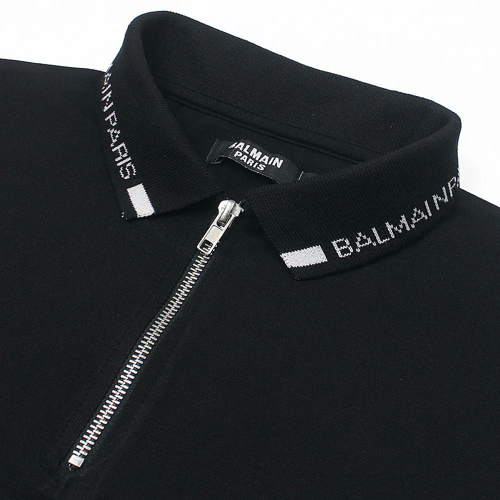 Balmain Black Zipper  Polo 2 Shirt
