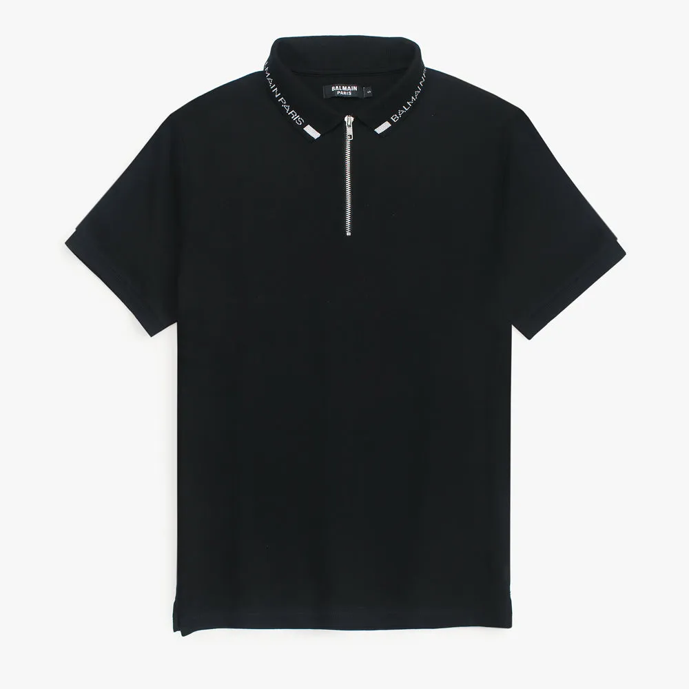 Balmain Black Zipper  Polo 2 Shirt