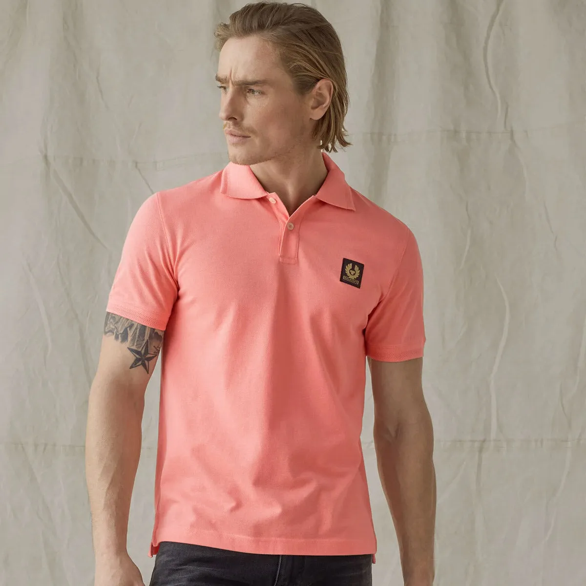 Belstaff - Short Sleeved Polo Shirt in Shell Pink
