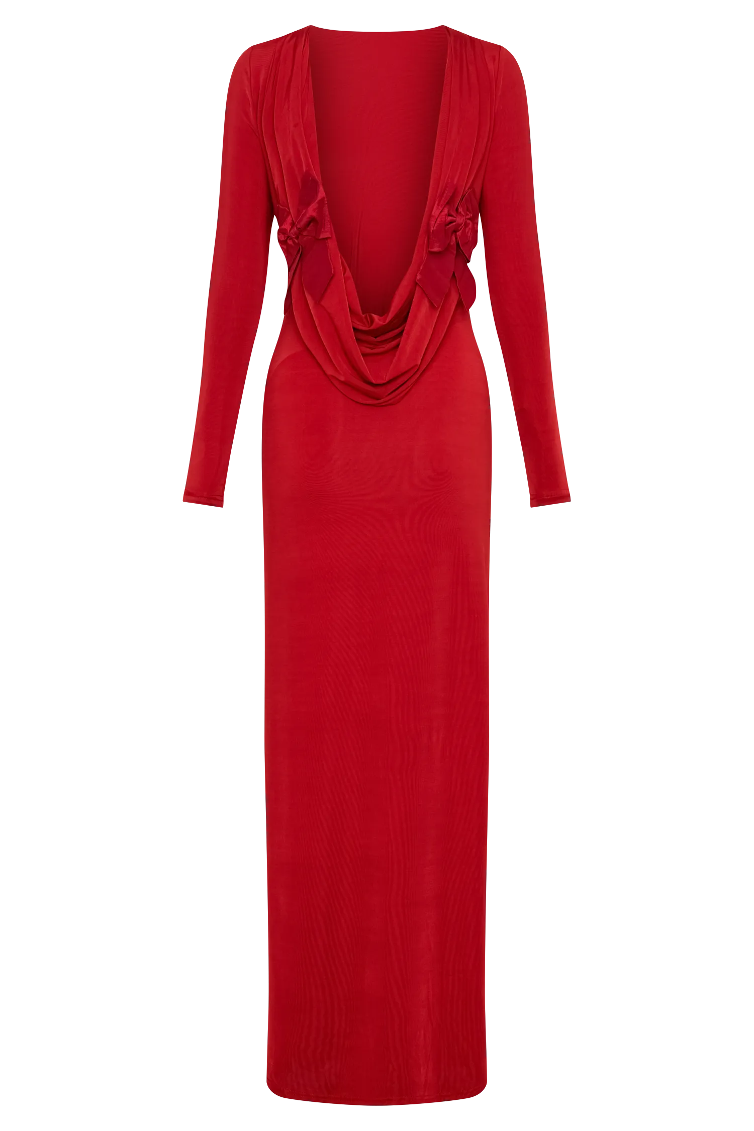 Bennett Slinky Long Sleeve Maxi Dress - Ruby