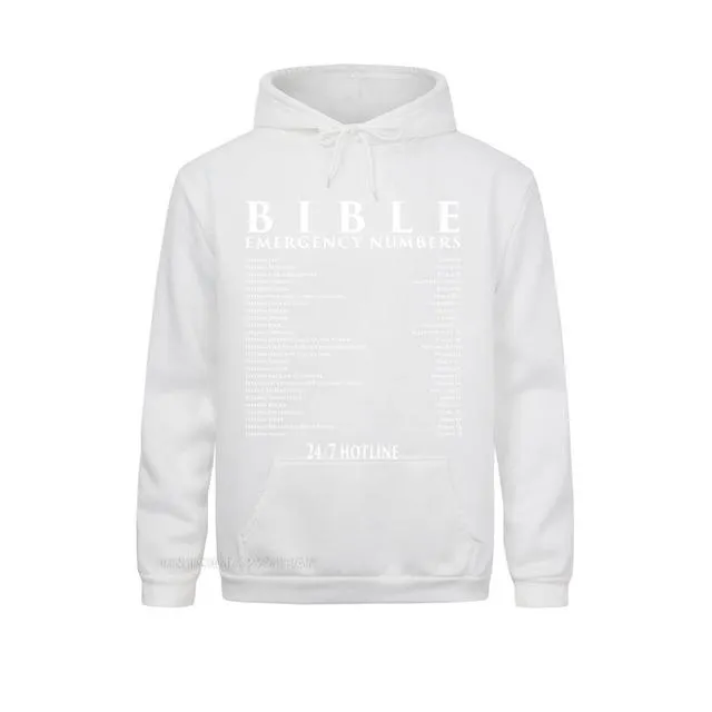 BIBLE EMERGENCY NUMBERS COOL CHRISTIAN SHIRTS SUMMER HOODIES SUMMER/FALL MEN&#39;S SWEATSHIRTS FITNESS CLOTHES ON SALE