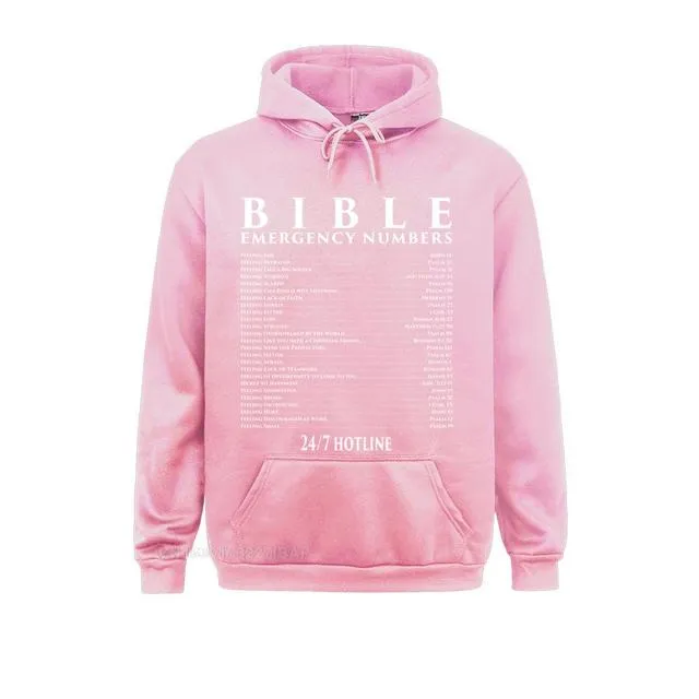 BIBLE EMERGENCY NUMBERS COOL CHRISTIAN SHIRTS SUMMER HOODIES SUMMER/FALL MEN&#39;S SWEATSHIRTS FITNESS CLOTHES ON SALE