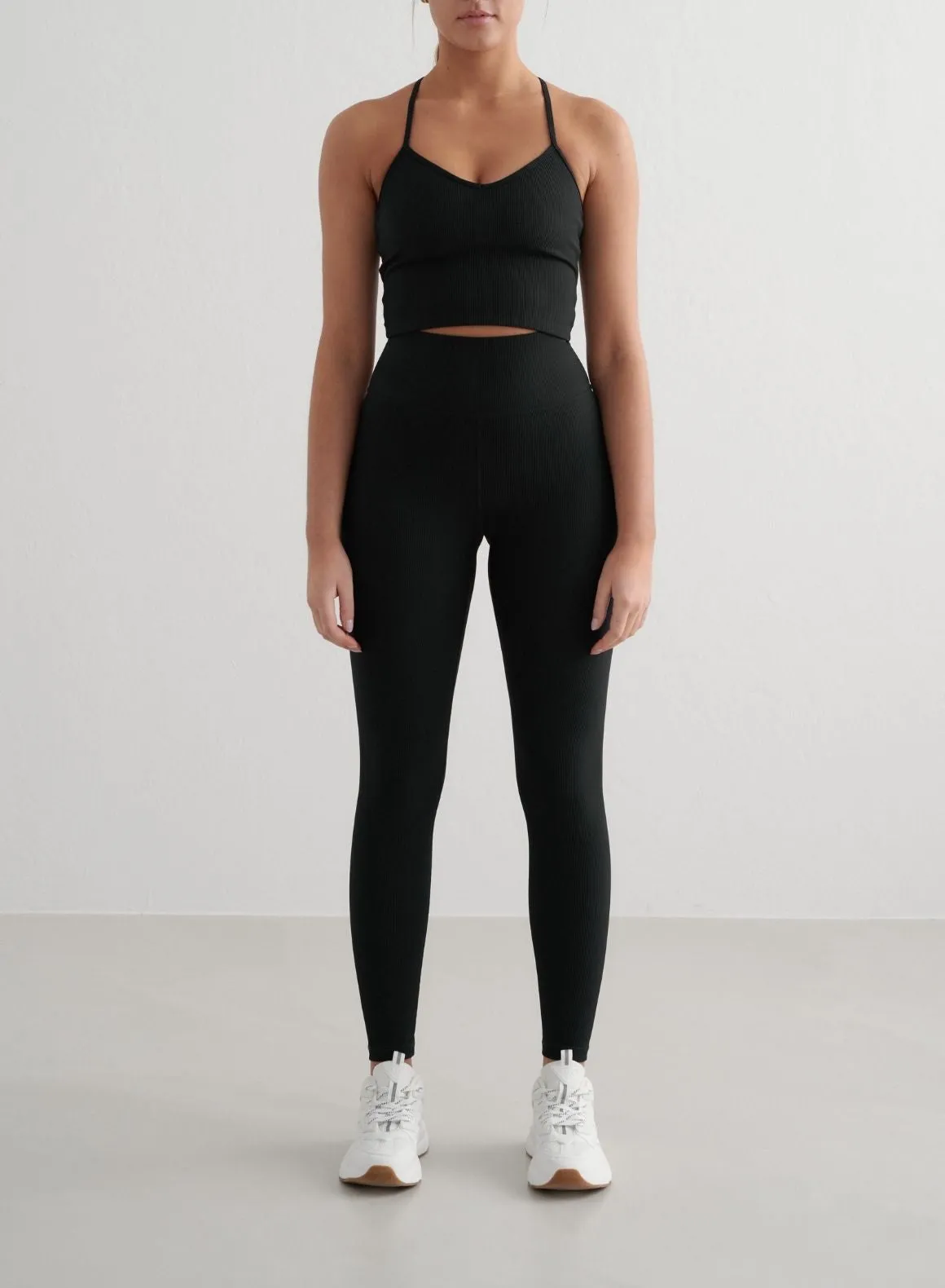 Black Ribbed Performance Bralette