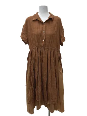 Brown Plaid Layered Dress