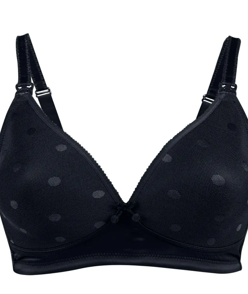 Cake Maternity Mousse Padded Plunge Wire-free Nursing Bra -  Black