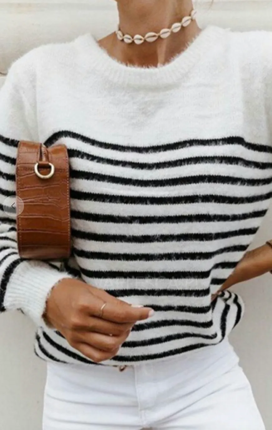 CAMDEN STRIPED OPEN BACK SWEATER