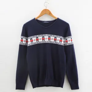 Celucasn HALE LIFE 2018 Mens Sweaters Pullovers V Neck Striped England Soilders Graphic Preppy Style Fashion Shirts H6QI6377
