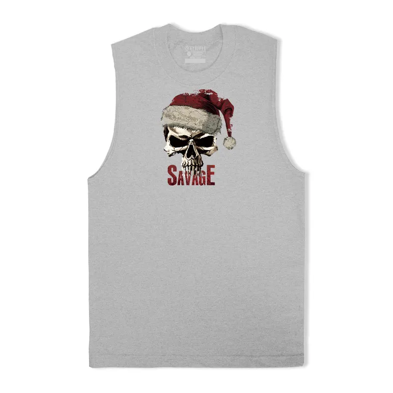 Christmas Skull Savage Graphic Tank Top
