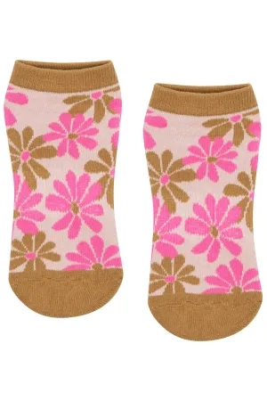 Classic Low Rise Grip Socks - Retro Floral