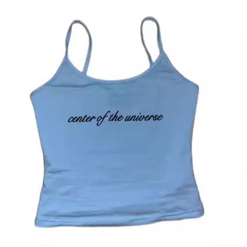 Digital All-match Letter Printing Smart-powered Solid Color Women's Braces Vest Short Top