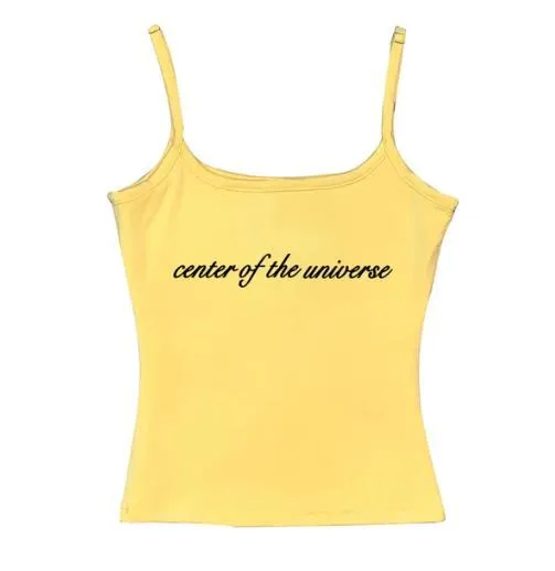 Digital All-match Letter Printing Smart-powered Solid Color Women's Braces Vest Short Top