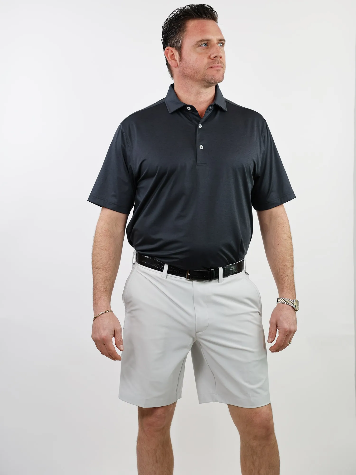Donald Ross Mens Classic Fit BOSTON Polo - BLACK