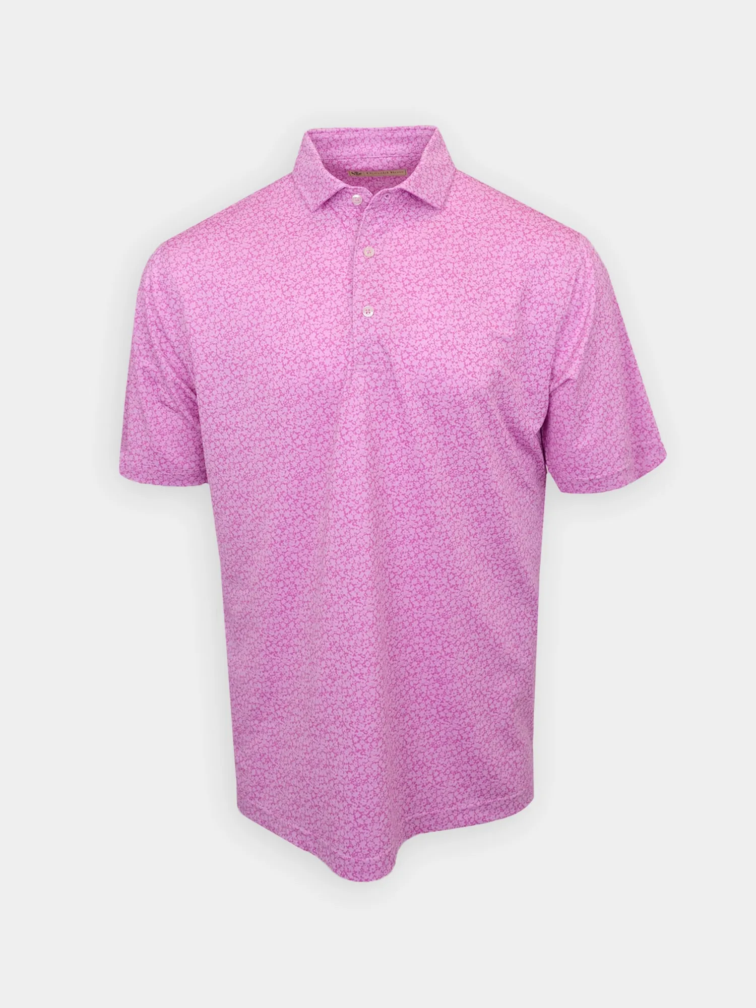 Donald Ross Mens Classic Fit Print Polo - MULBERRY