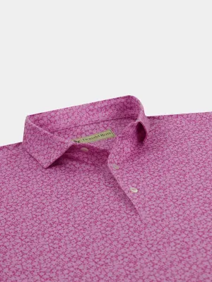 Donald Ross Mens Classic Fit Print Polo - MULBERRY