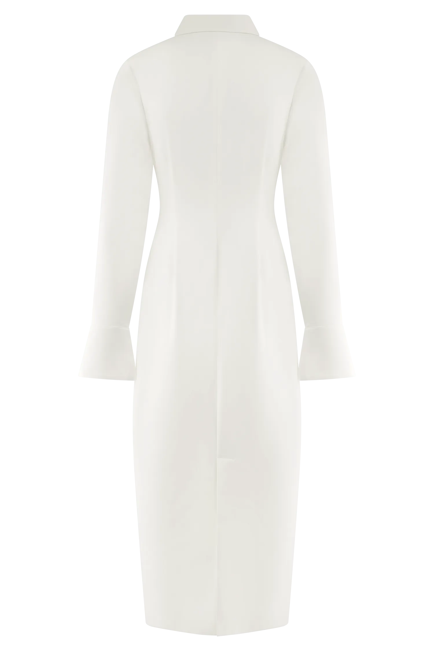 Dorian Fitted Shirt Midi Dress - White