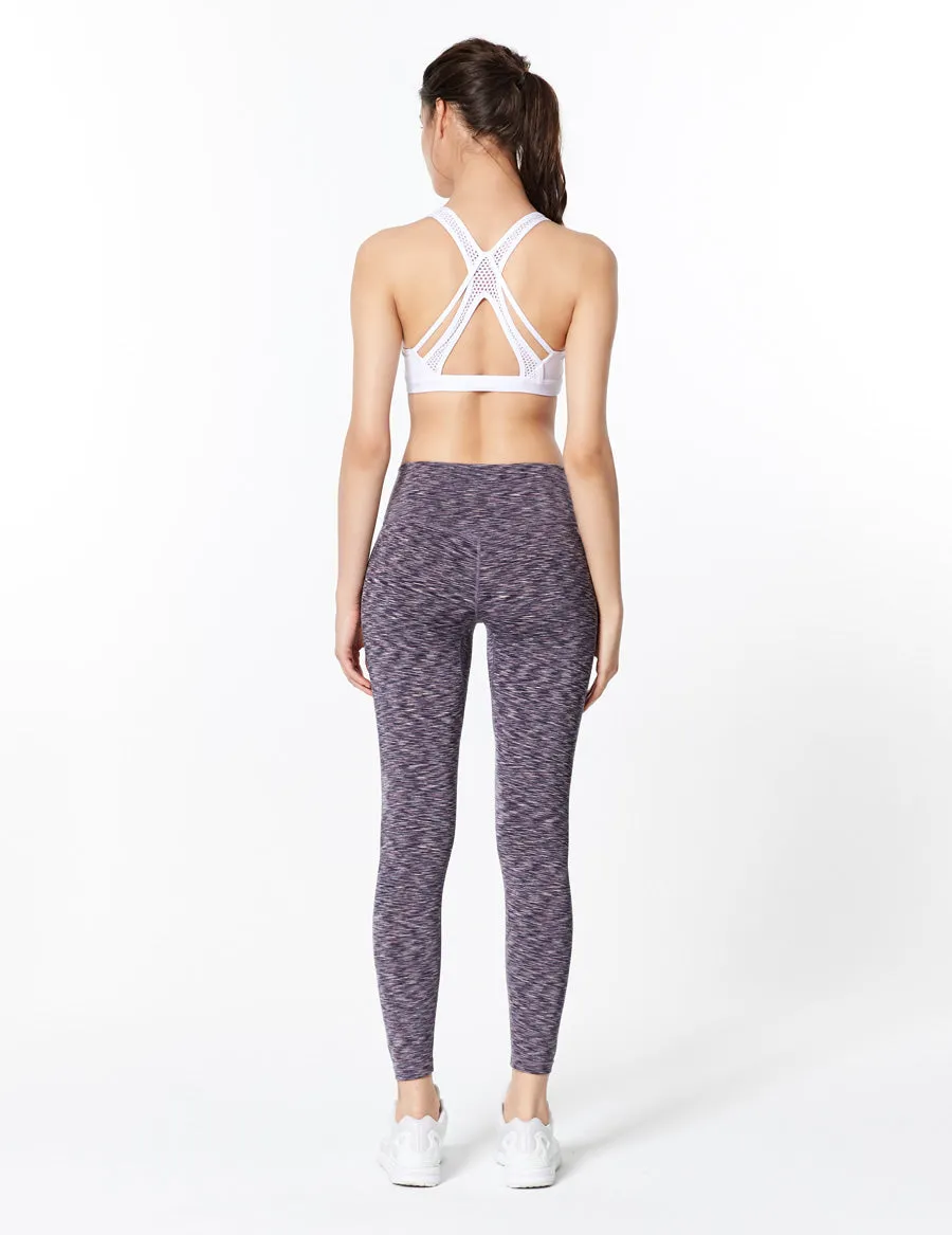 easyoga LESPIRO Glossy Slim Tights1 - D61 Navy Purple Stripe