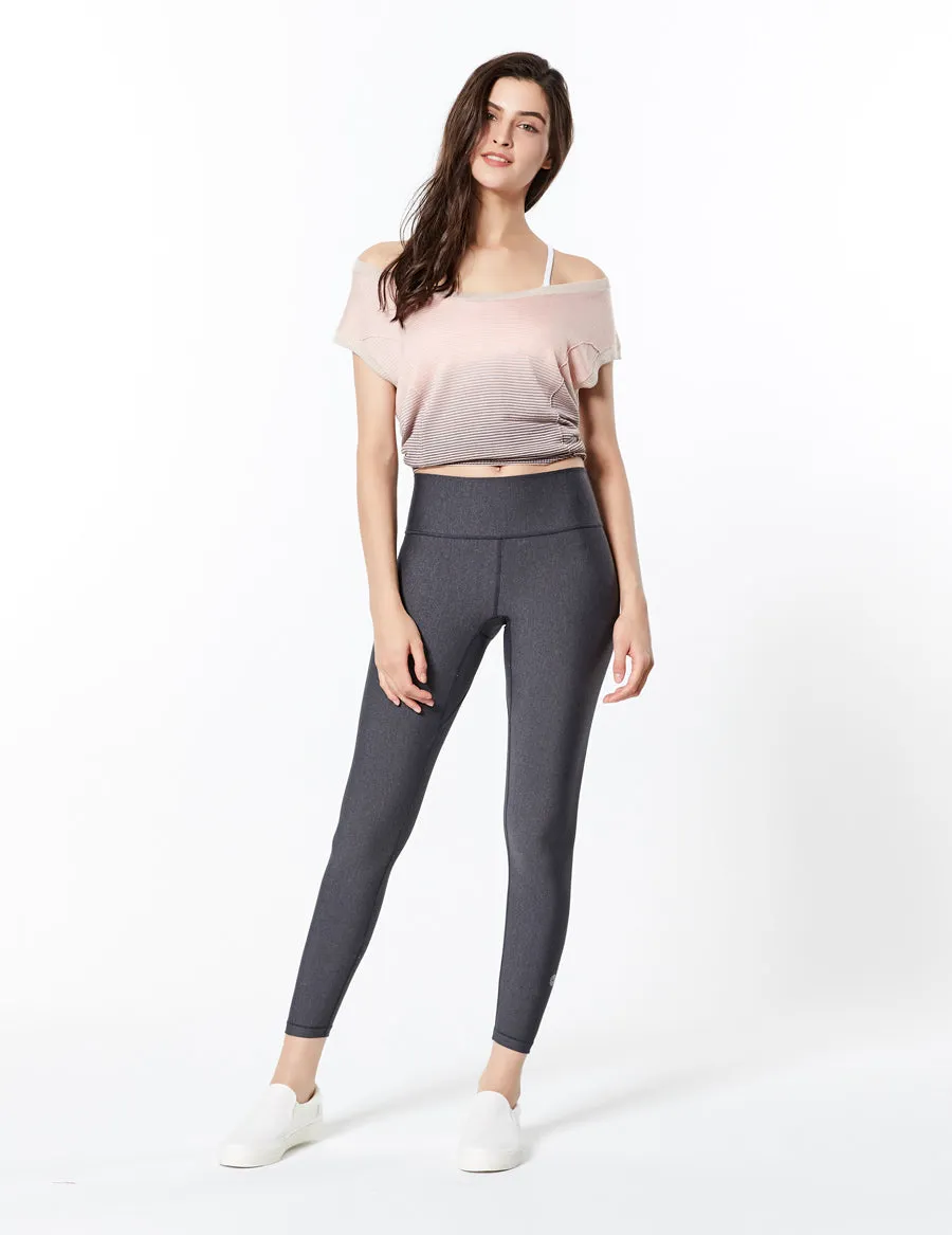 easyoga LESPIRO Glossy Slim Tights1 - X08 Black Hemp Gray/Gray