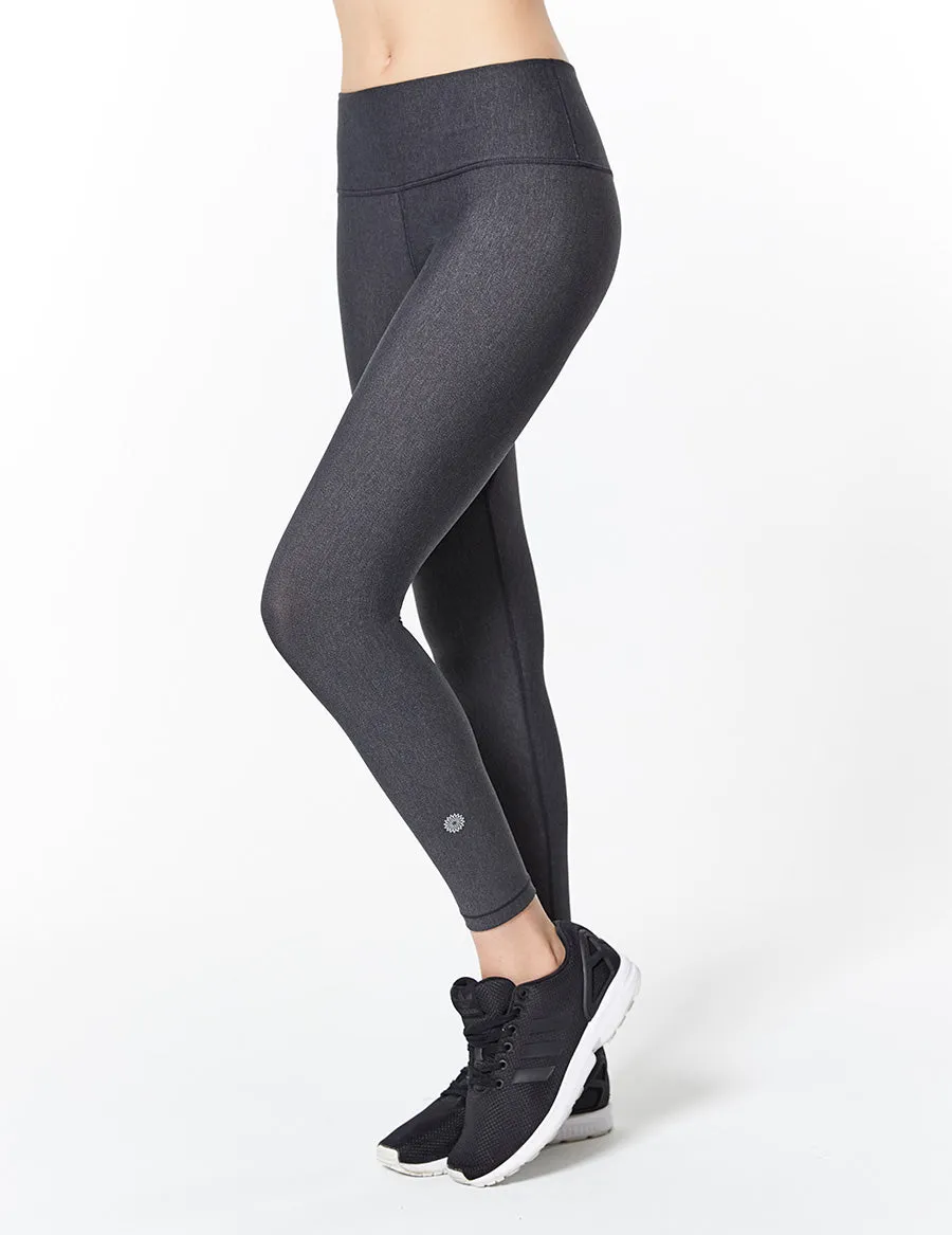 easyoga LESPIRO Glossy Slim Tights1 - X08 Black Hemp Gray/Gray