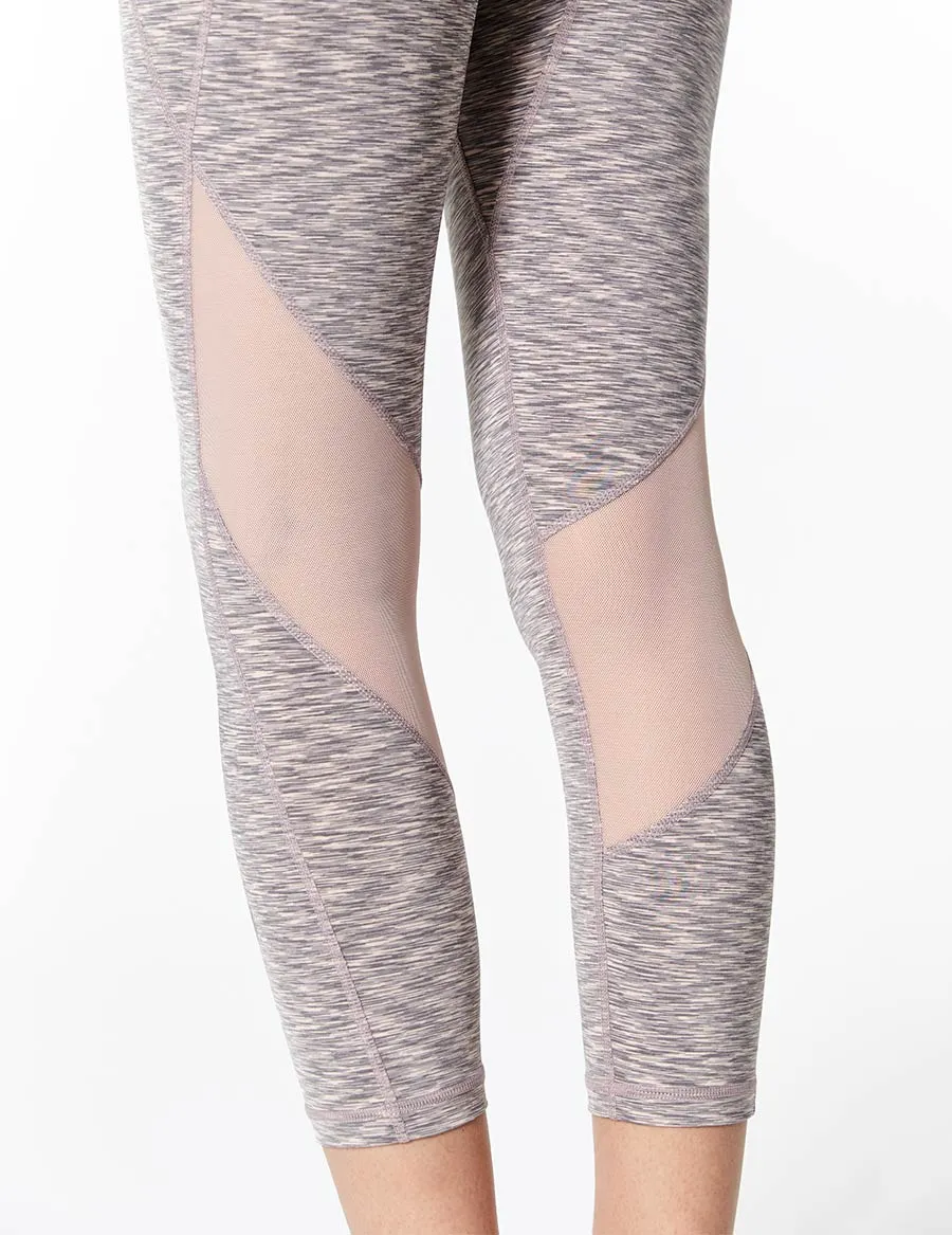 easyoga LESPIRO Move Up Cropped Tights - D62 Gray Pink Strip