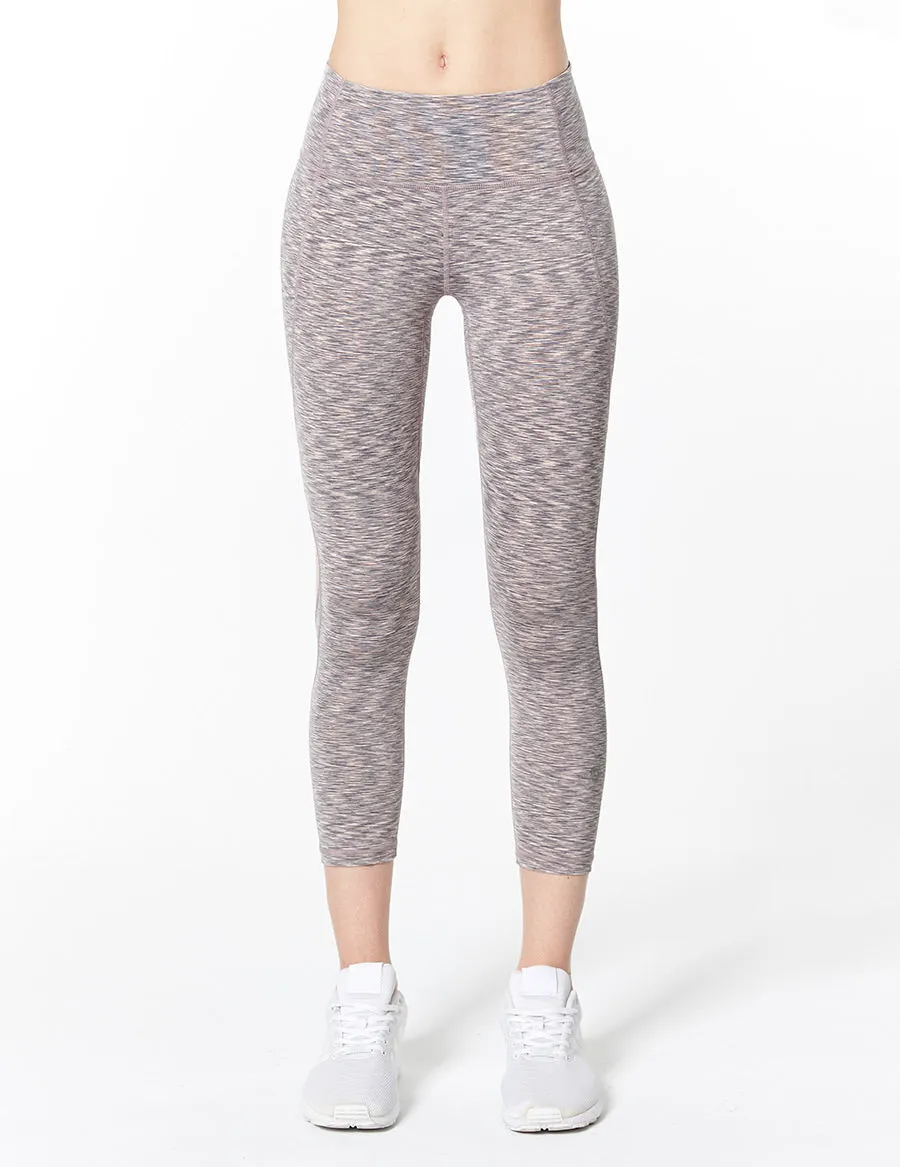 easyoga LESPIRO Move Up Cropped Tights - D62 Gray Pink Strip