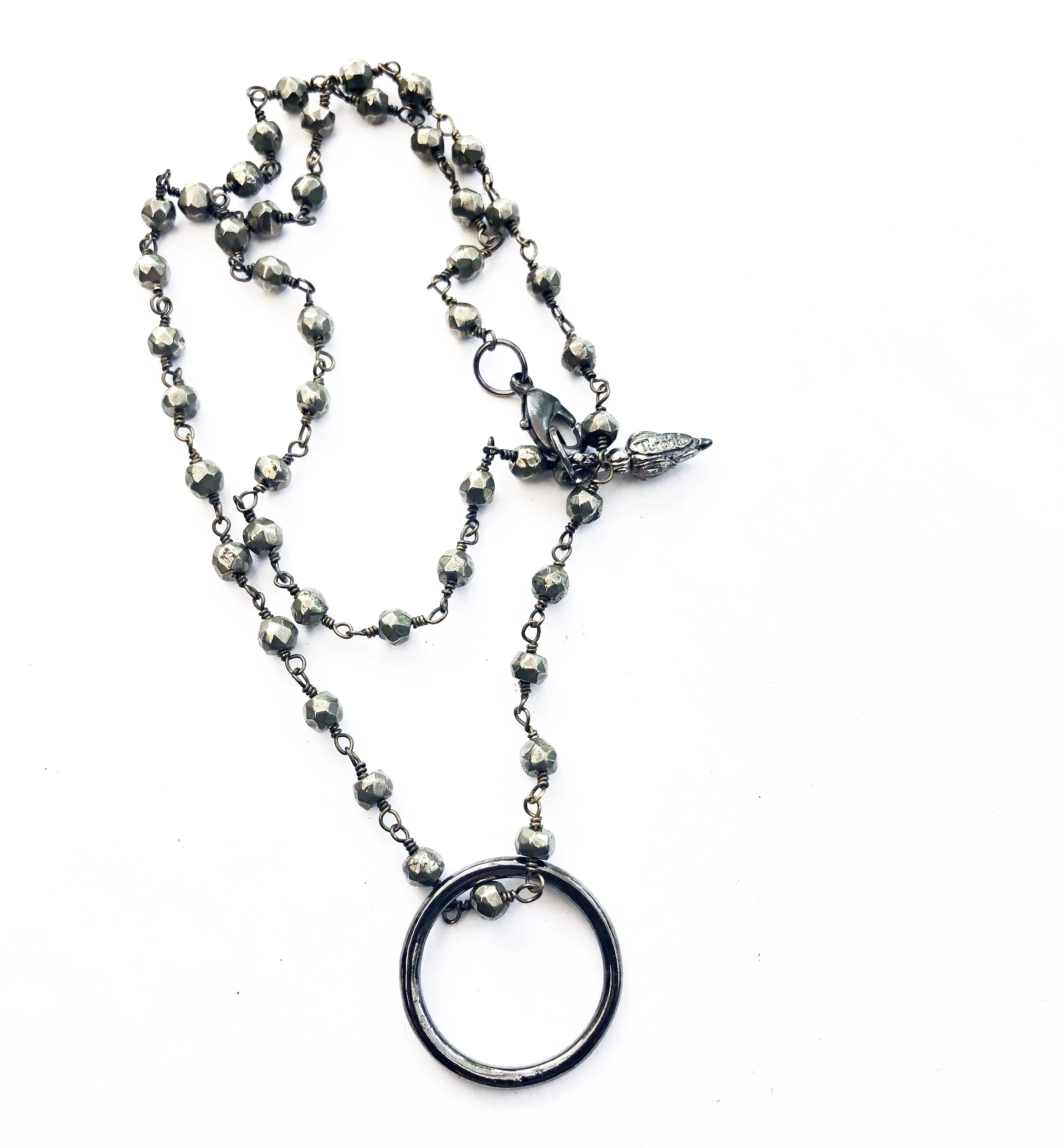 Energetic Pyrite Ring Necklace