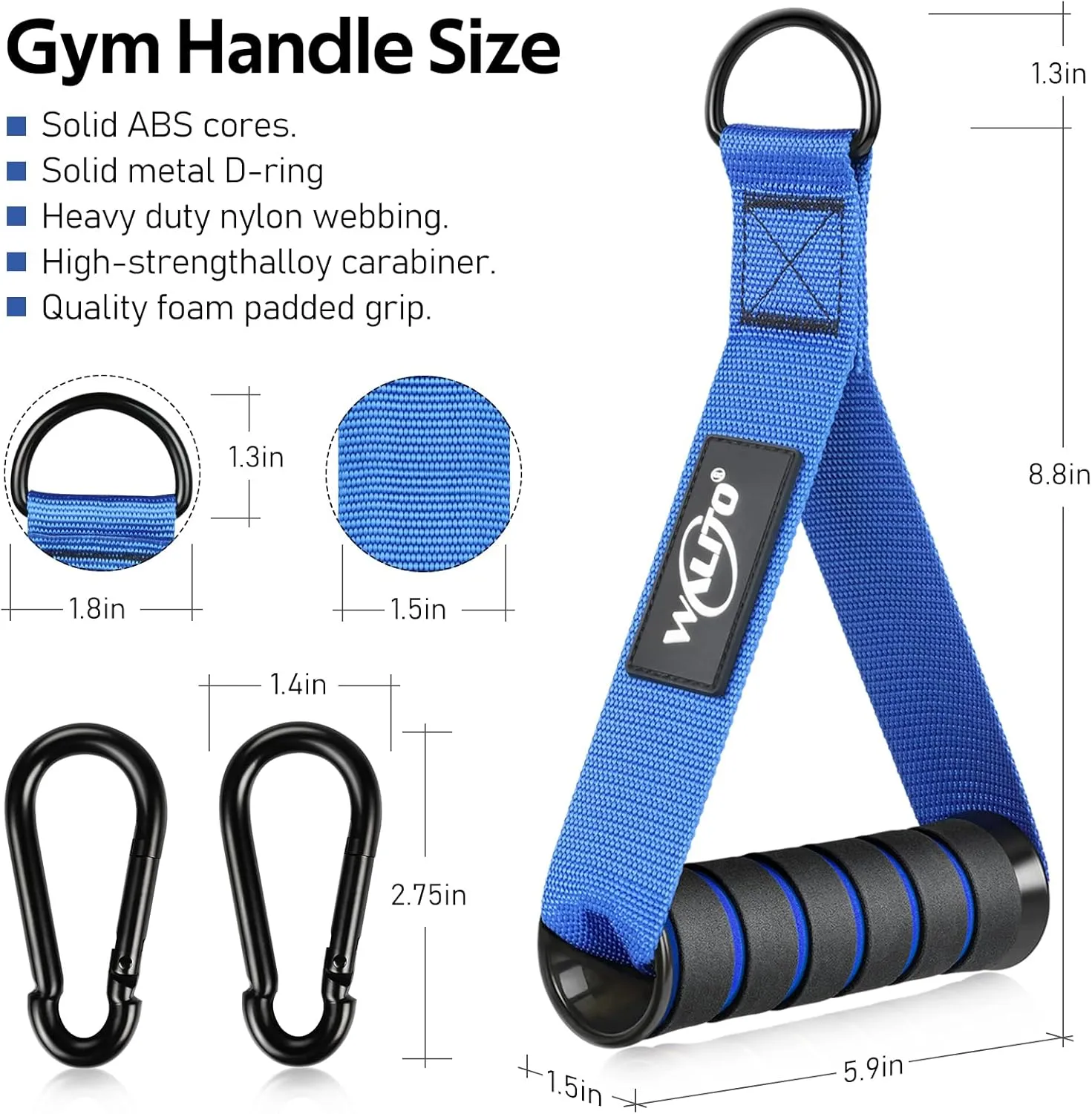 Exercise Handles, Replacement Cable Machine Attachments for Home Gym Equipment,