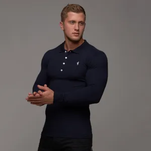 Father Sons Classic Navy Polo Long Sleeve Shirt - FSH036