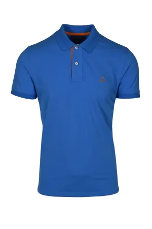 Gant Contrast Collar Pique Mid Blue