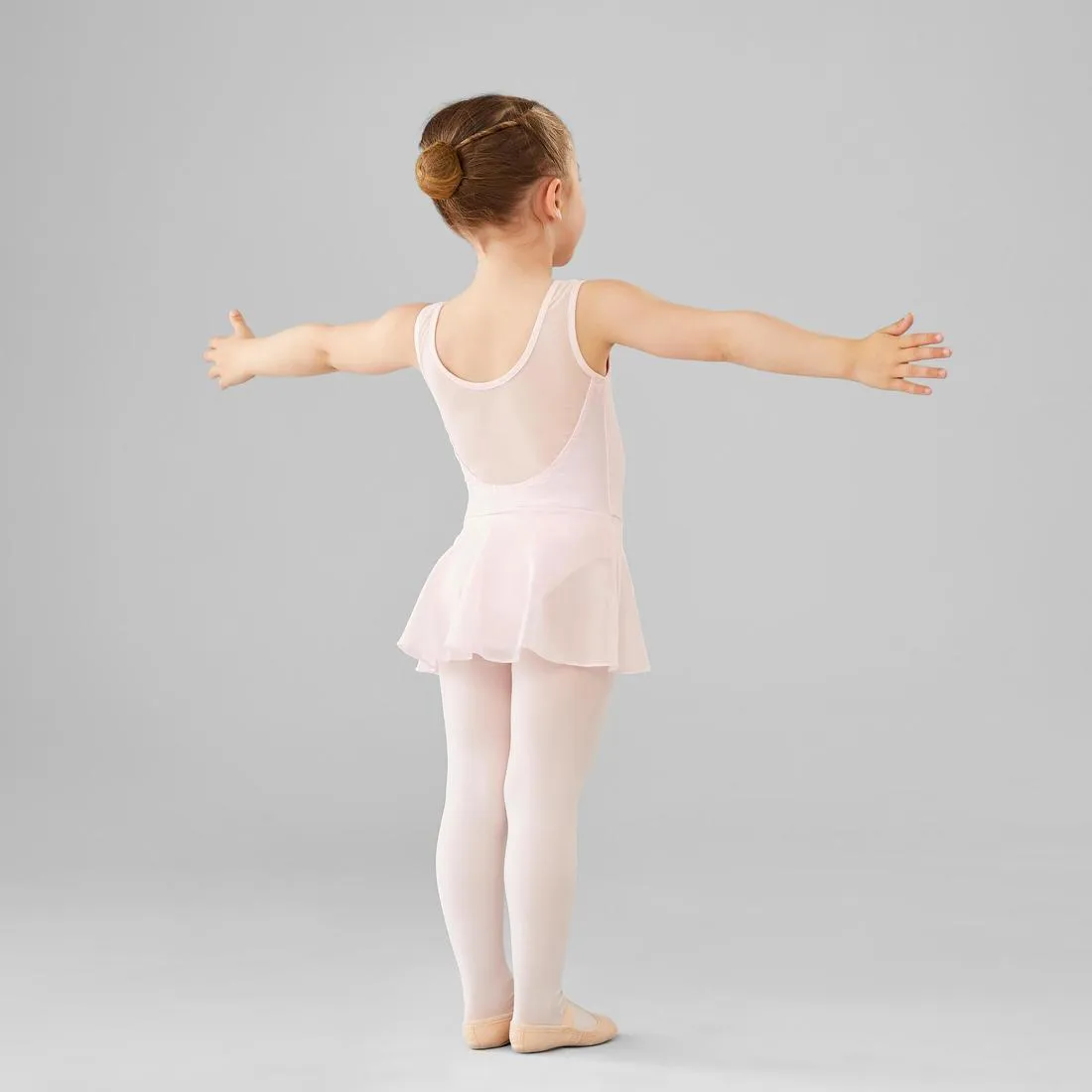 Girls' Mixed Media Ballet Skirted Leotard - Pink