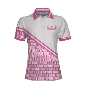 Golf Spirit In White And Pink Golf Women Polo Shirt