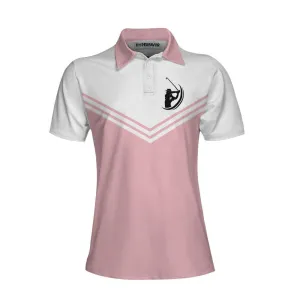 Golfing Forever Housework Whenever White And Light Pink Golf Women Polo Shirt