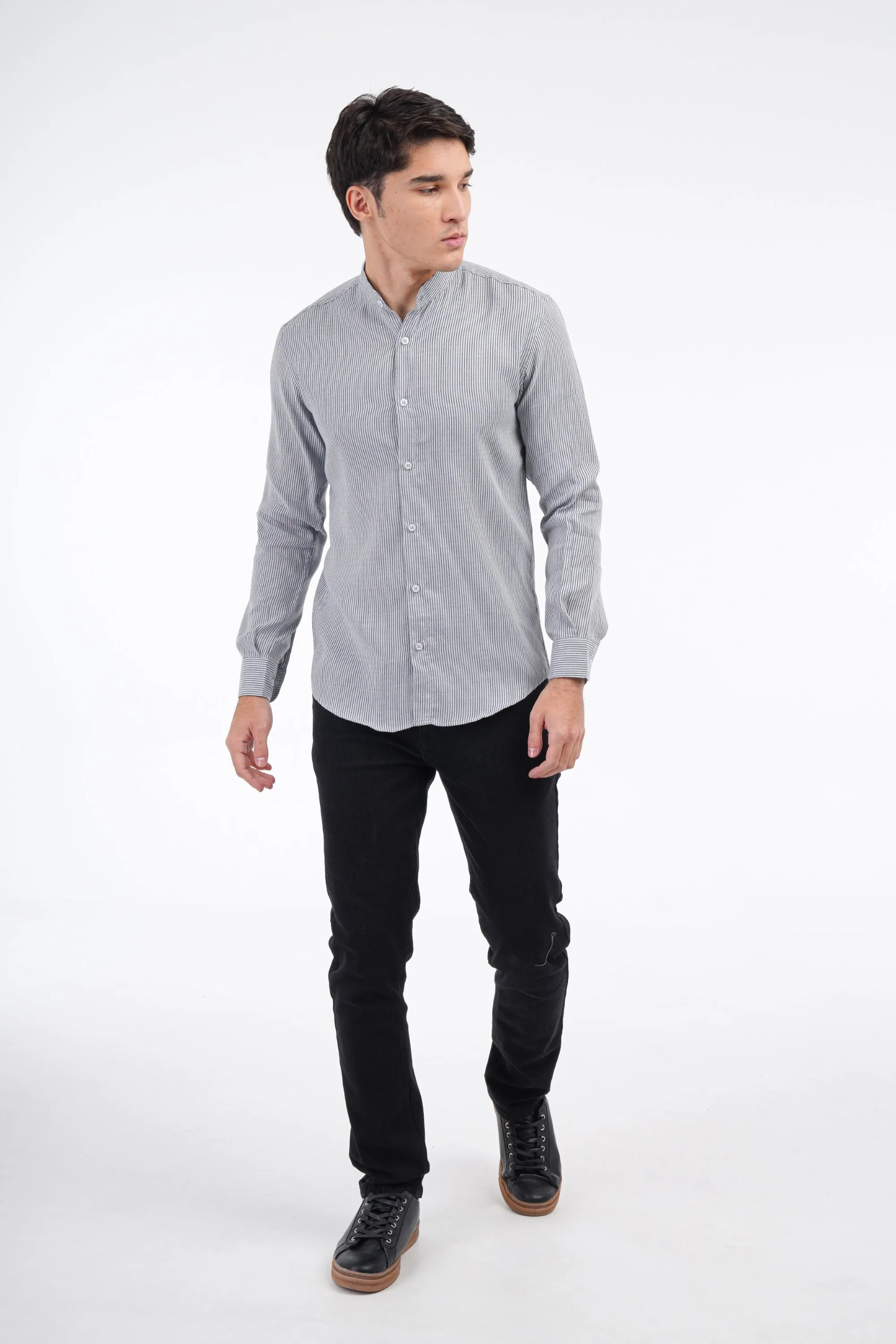 Grey Pinstripe Shirt