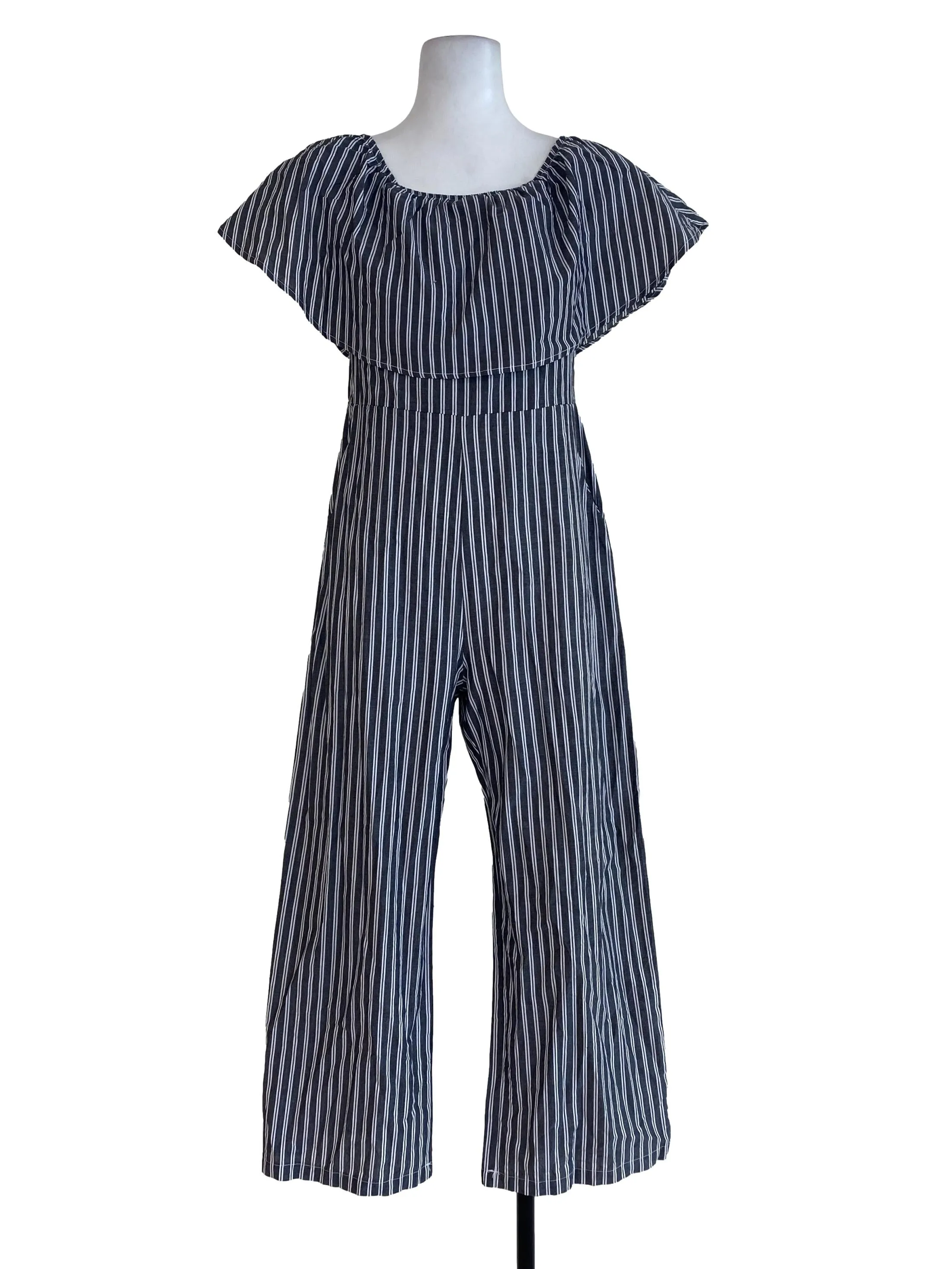 Grey Striped Jumpsuits TEM