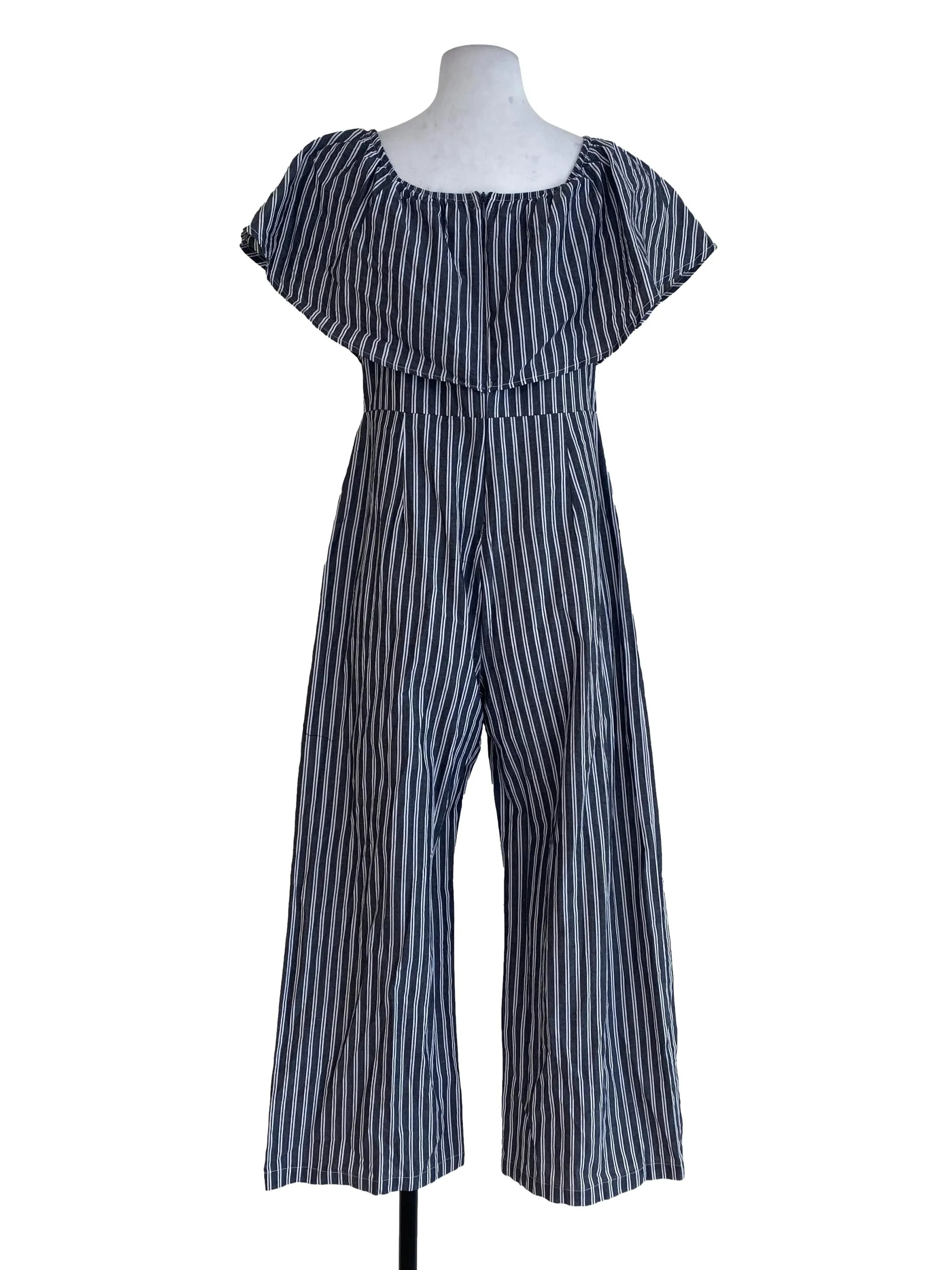 Grey Striped Jumpsuits TEM