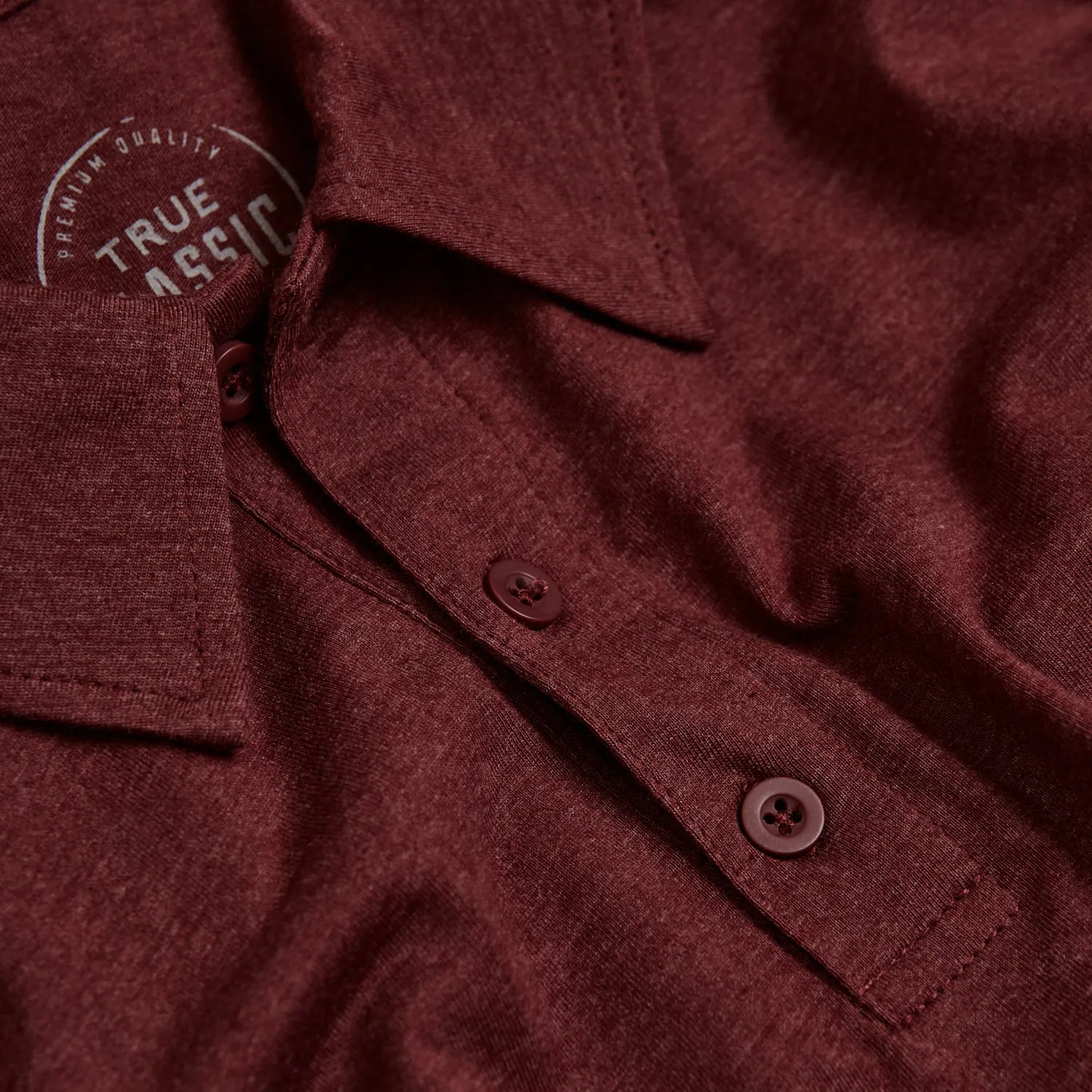 Heather Burgundy Short Sleeve Polo