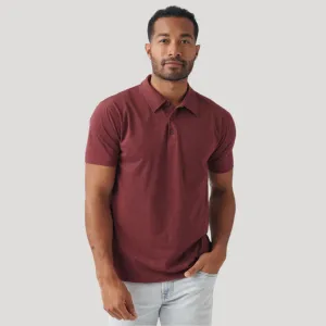 Heather Burgundy Short Sleeve Polo